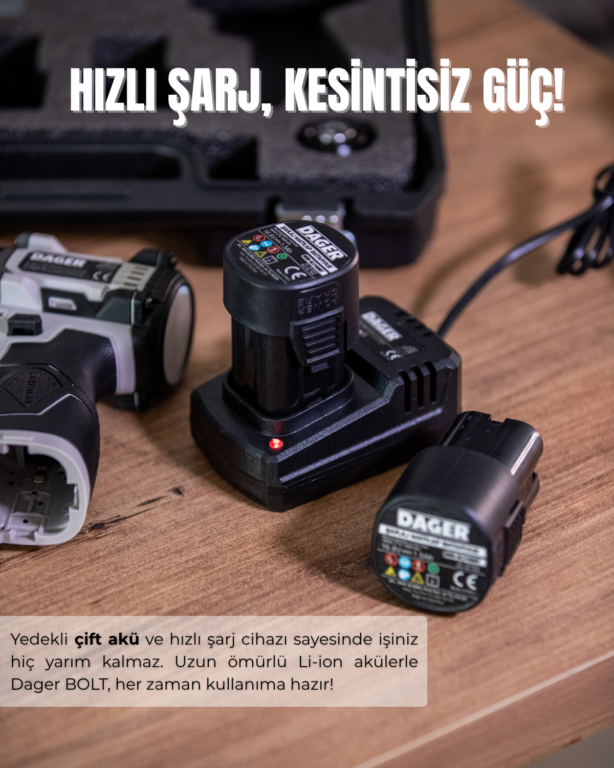 Dager BOLT 16.8V Kömürsüz Darbeli Matkap