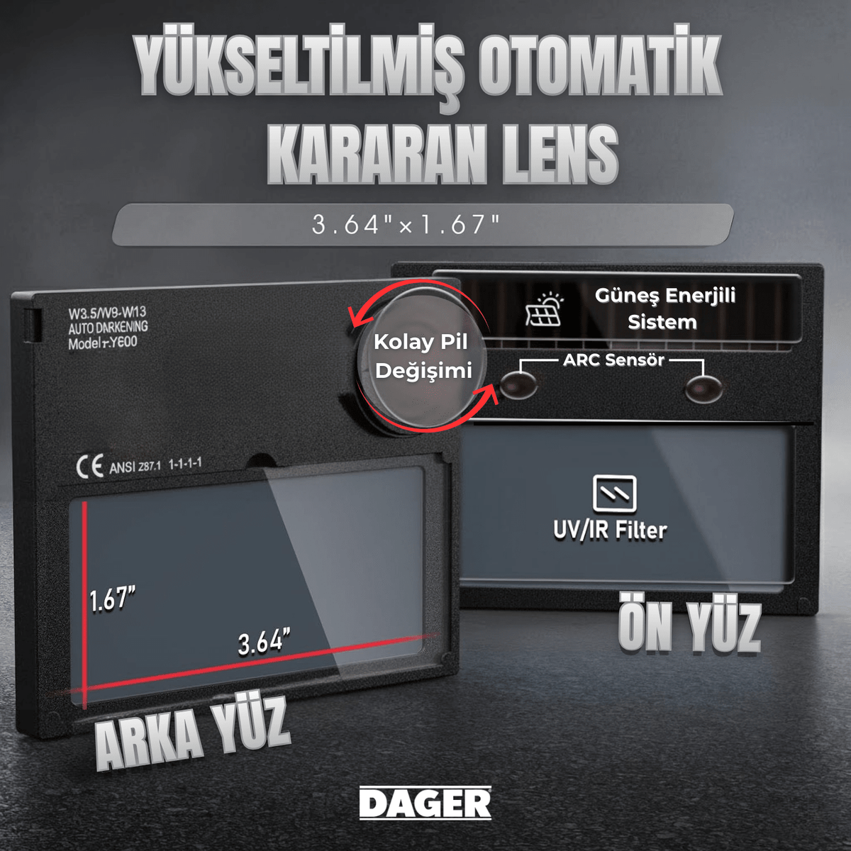 Dager MERDE Otomatik Kararan Kaynak Maskesi - DAGER