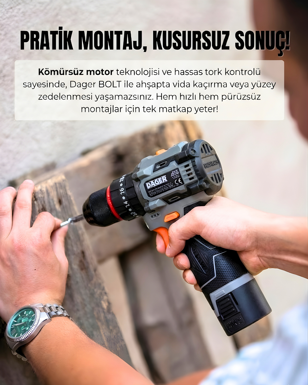 Dager BOLT 16.8V Kömürsüz Darbeli Matkap