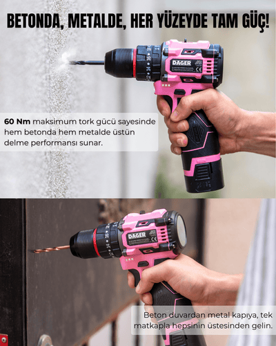 Dager NOVA 16.8V Kömürsüz Darbeli Matkap - DAGER